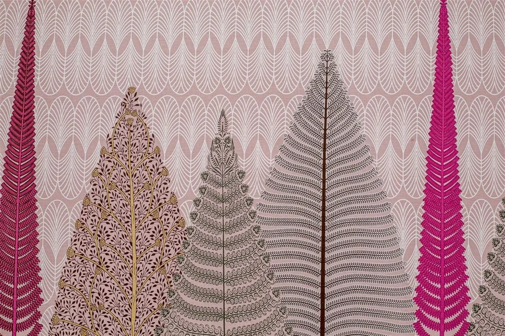 Swayam Pink Fern Print Veda Double Bedsheet with 2 pillow covers Double Bedsheet (90 x 108 Inches)