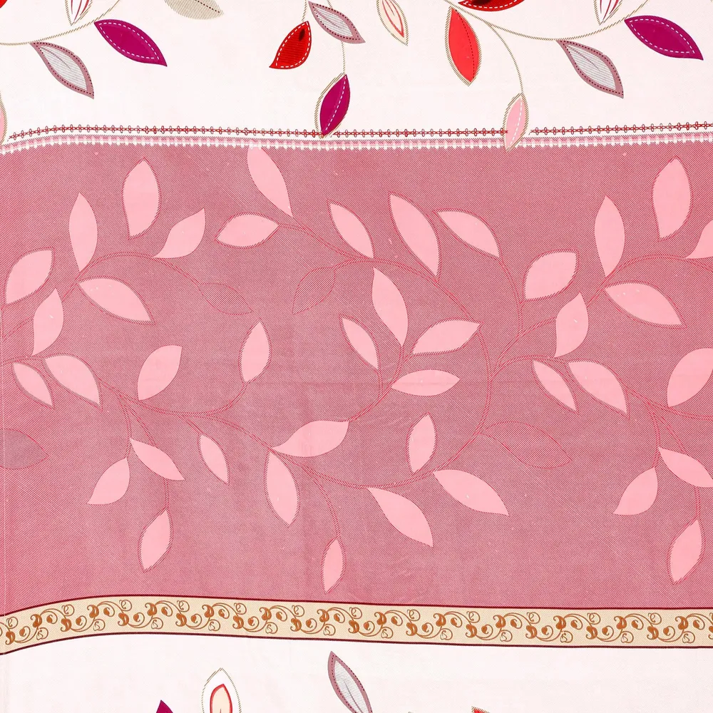 Swayam Pink Leaves Layered Blended Cotton Double Bed Comforter