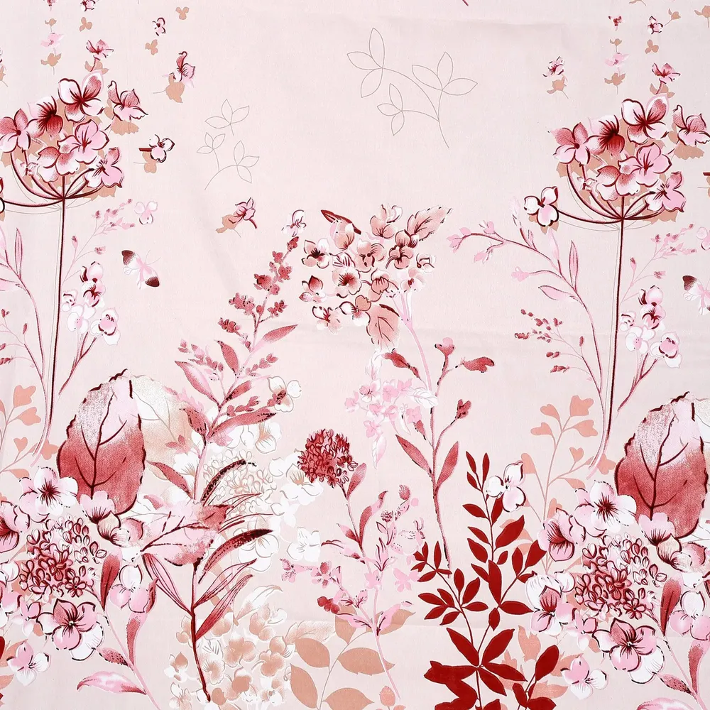 Swayam Pink Minimalist Floral Pattern Blended Cotton Double Bed Comforter
