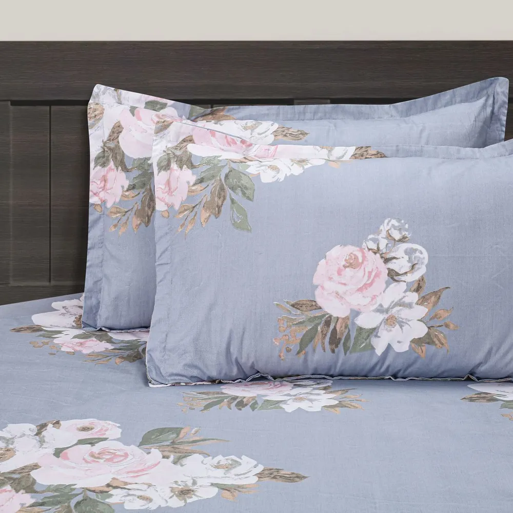 Swayam Pink Rose coin color Veda Extra Large Double Bedsheet with 2 pillow covers