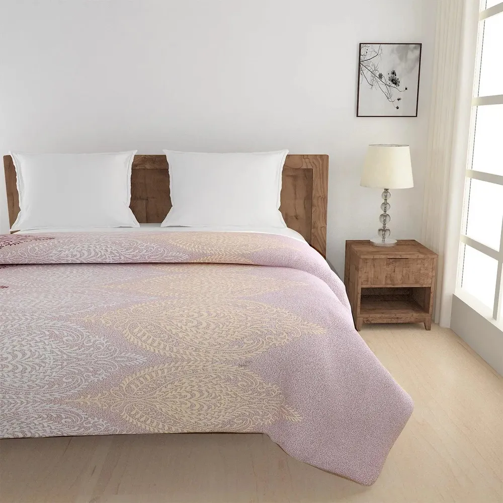 Swayam Pink Traditional Art Pure Cotton Double Bed Comforter