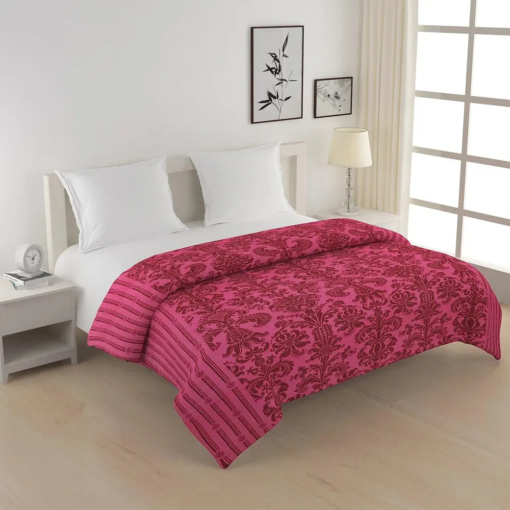 Swayam Red Ethnic Pattern Pure Cotton Double Bed Comforter