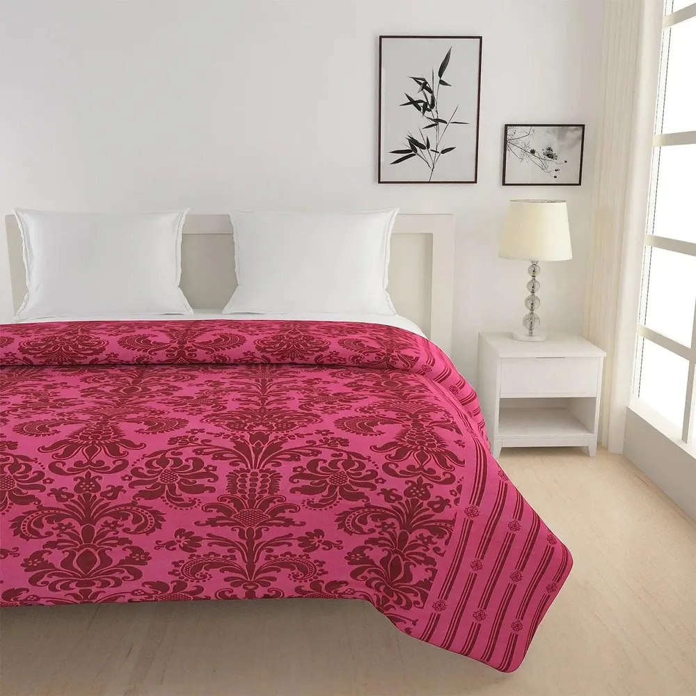 Swayam Red Ethnic Pattern Pure Cotton Double Bed Comforter
