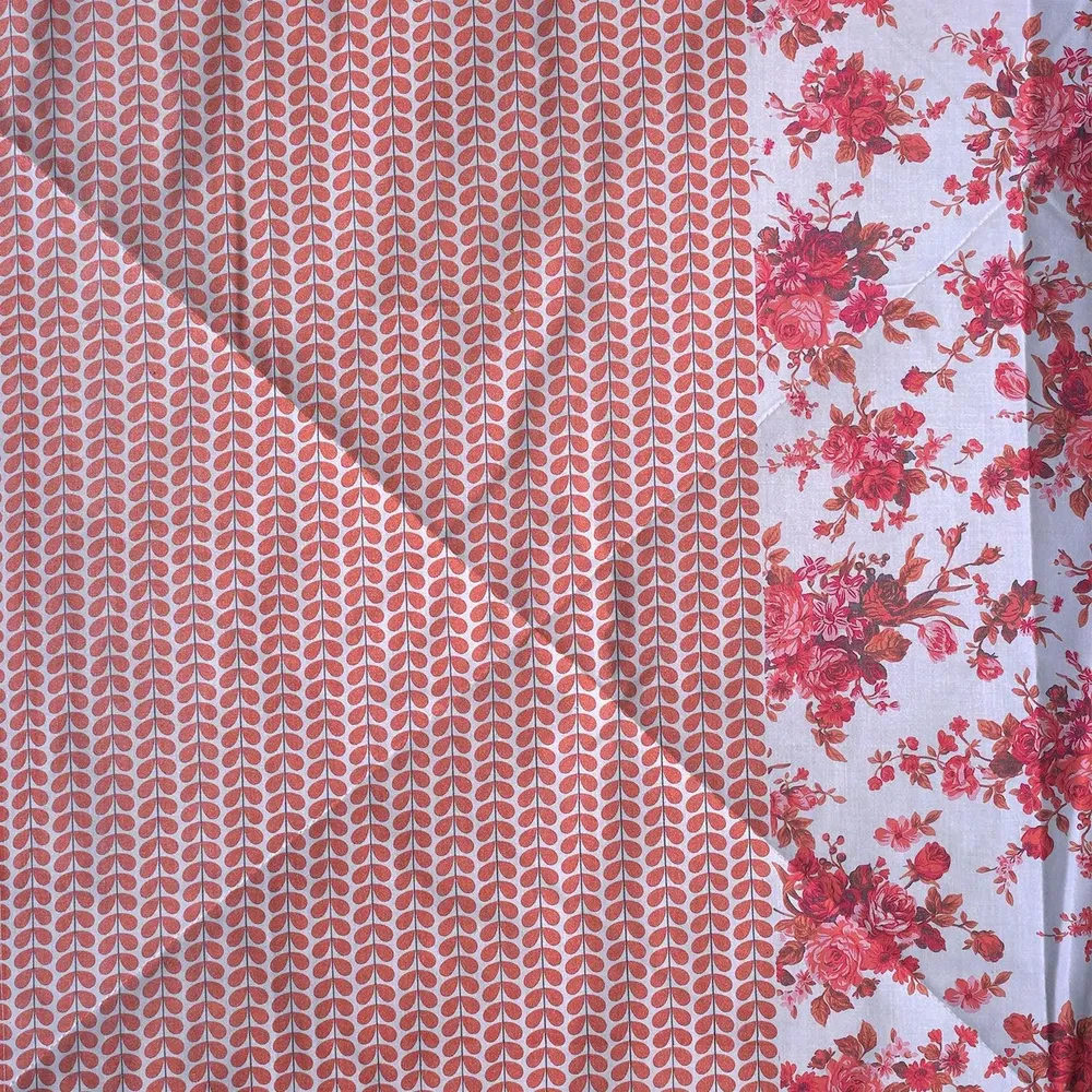 Swayam Red Floral Spree Double Bed Winter Quilt