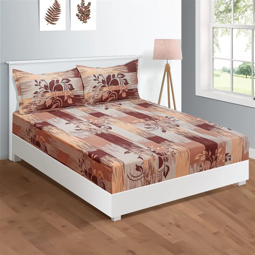 Swayam Rose Madder Hazel leaf print Veda Bedding Set