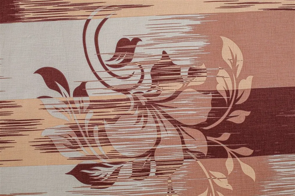 Swayam Rose Madder Hazel leaf print Veda Double Bedsheet with 2 pillow covers Double Bedsheet (90 x 108 Inches)