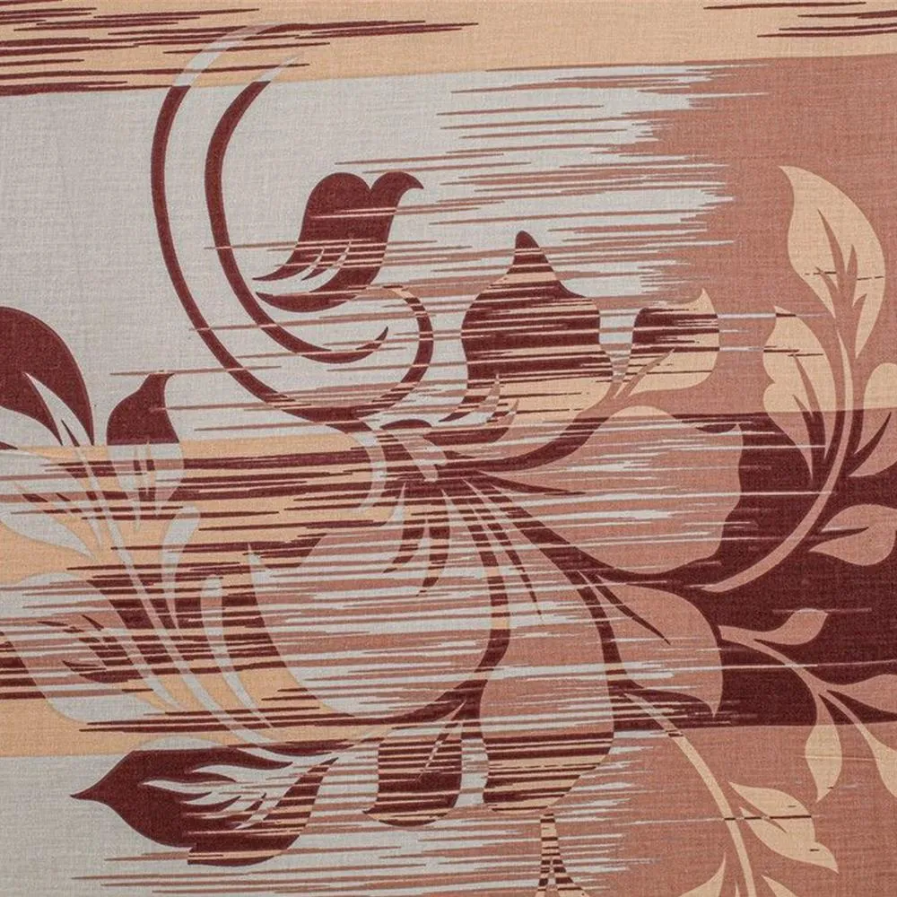 Swayam Rose Madder Hazel leaf print Veda Fitted Bed Sheet with 2 pillow covers