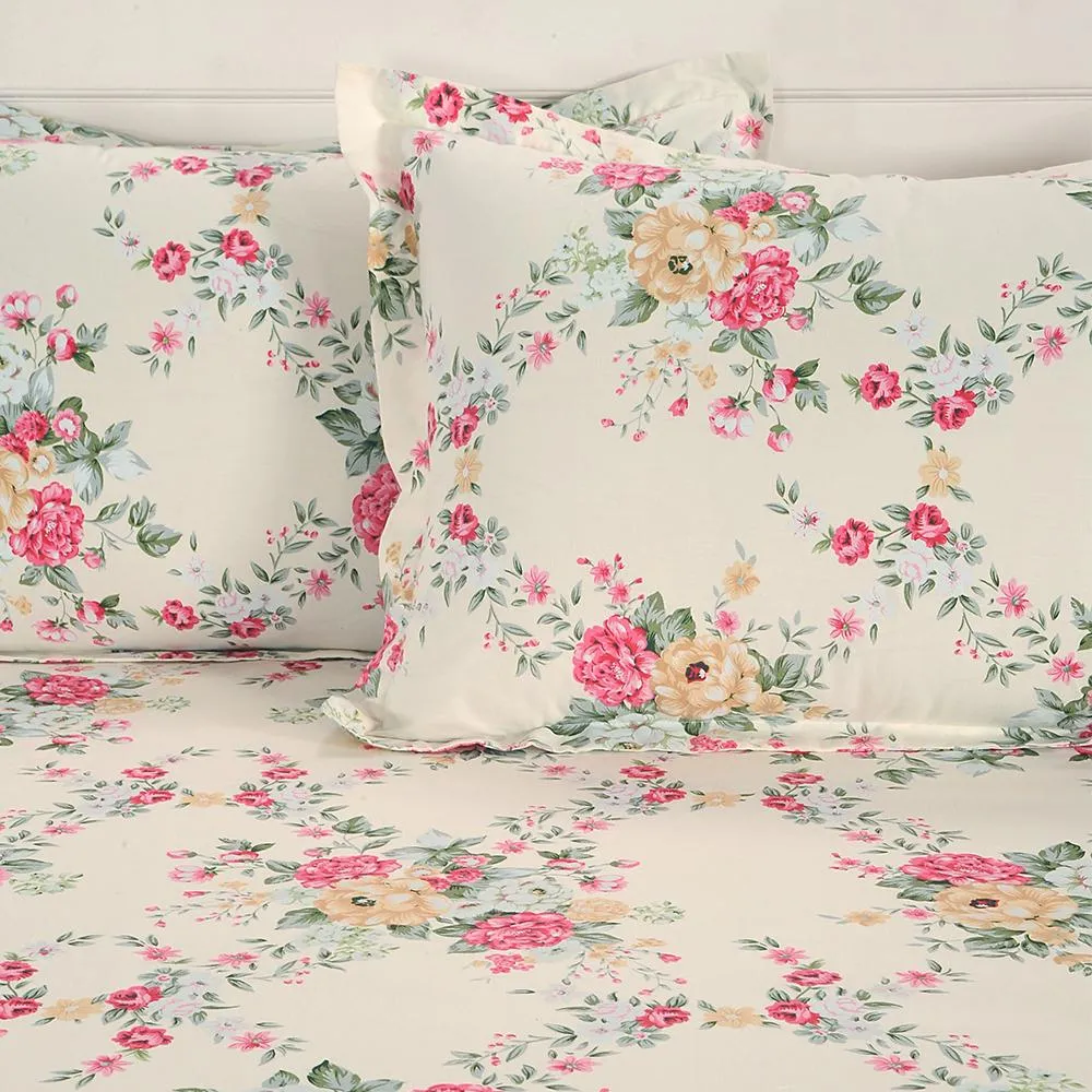 Swayam Roseland Zinnia Fitted Double Bedsheet