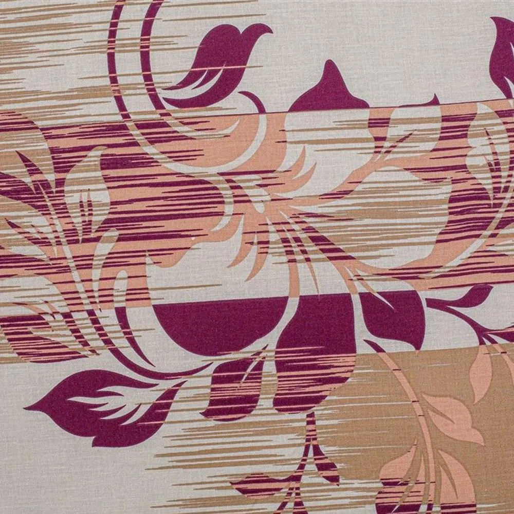 Swayam Rosewood Hazel leaf print Veda Fitted Bed Sheet with 2 pillow covers