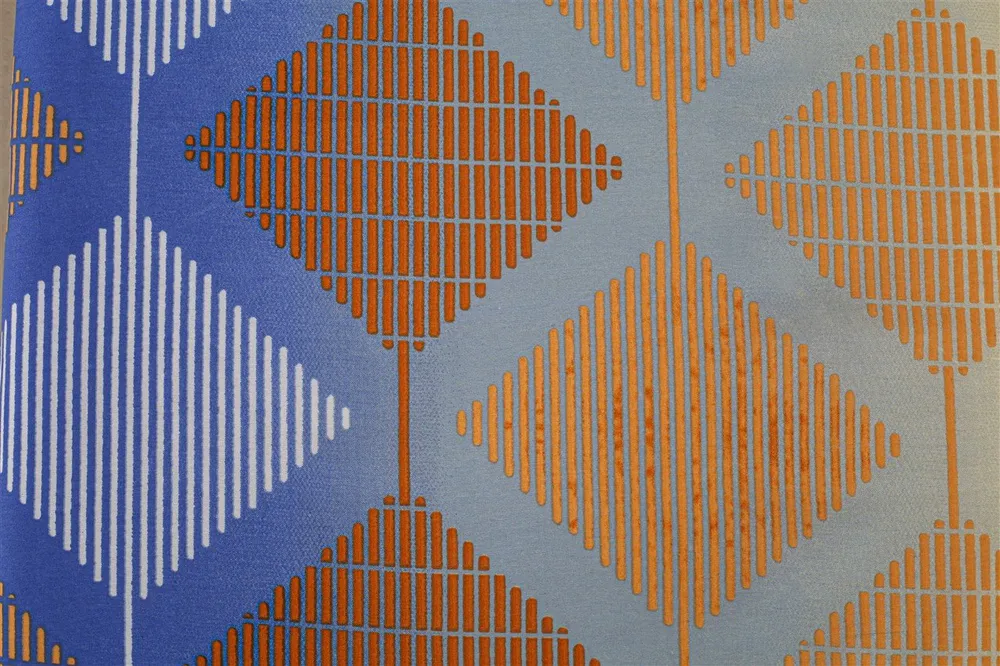 Swayam Sparkle Blue Geometric Fitted Double Bedsheet