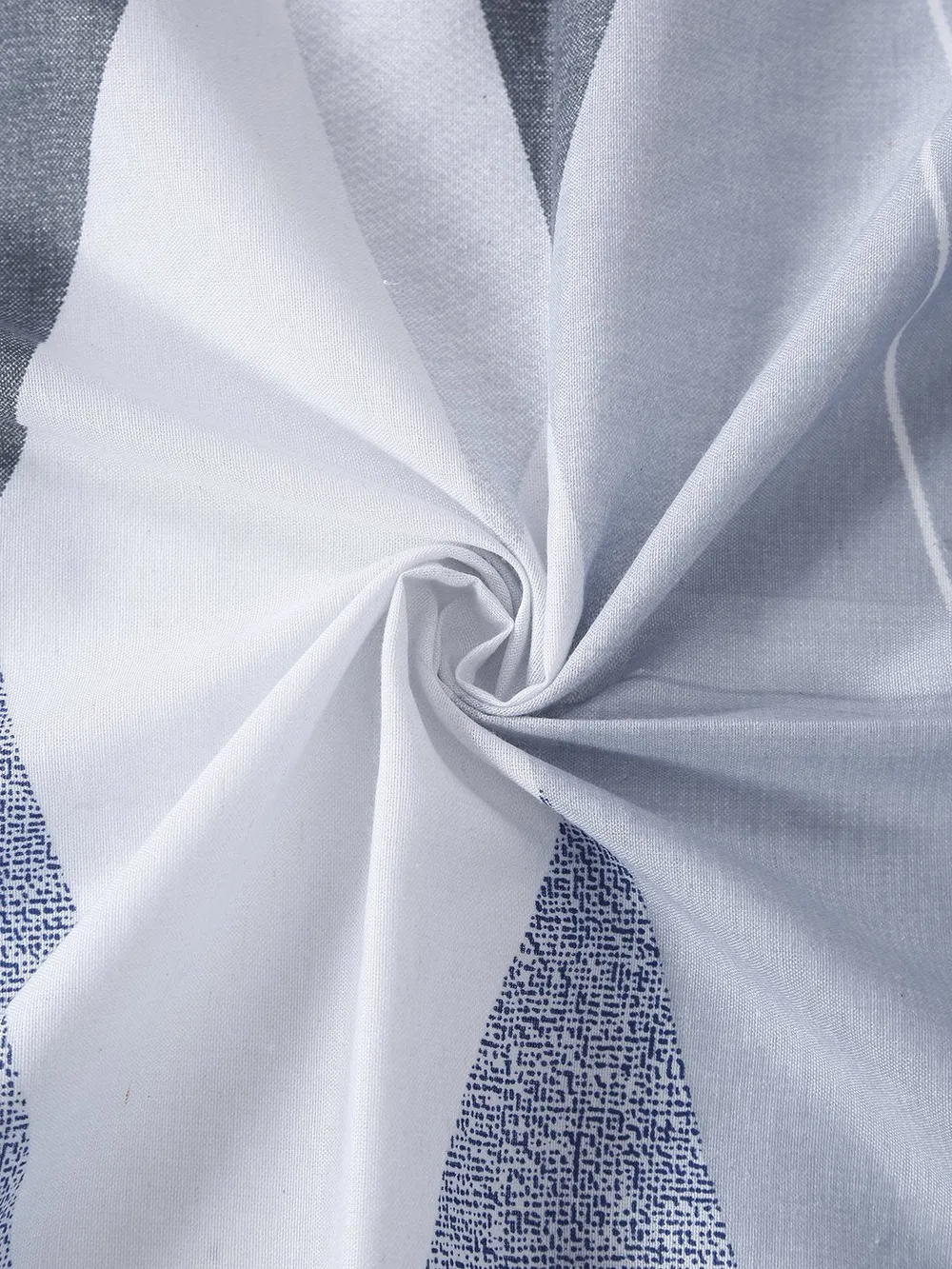 Swayam Sparkle Blue Geometric Print Fitted Double Bedsheet