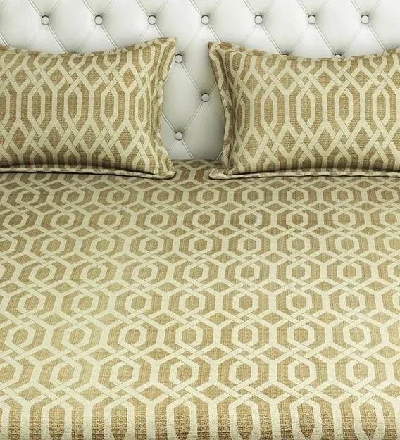 Swayam Sparkle Golden Striped Single Bed Sheet