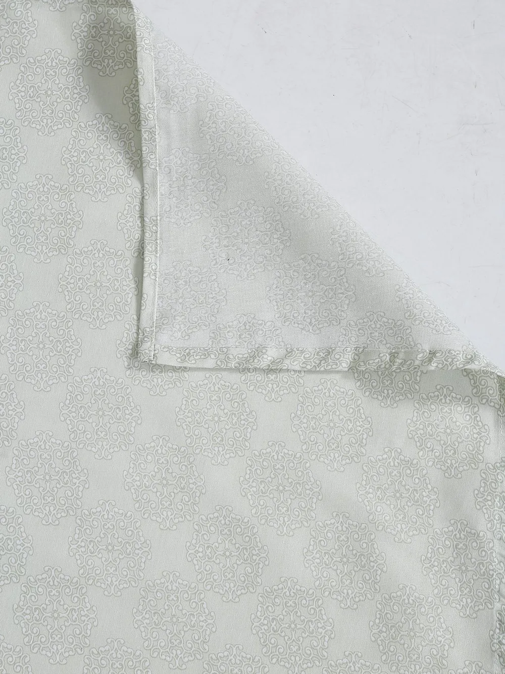 Swayam Sparkle Green Floral Fitted Double Bedsheet