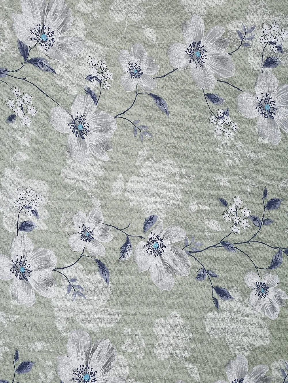 Swayam Sparkle Green Floral Fitted Double Bedsheet