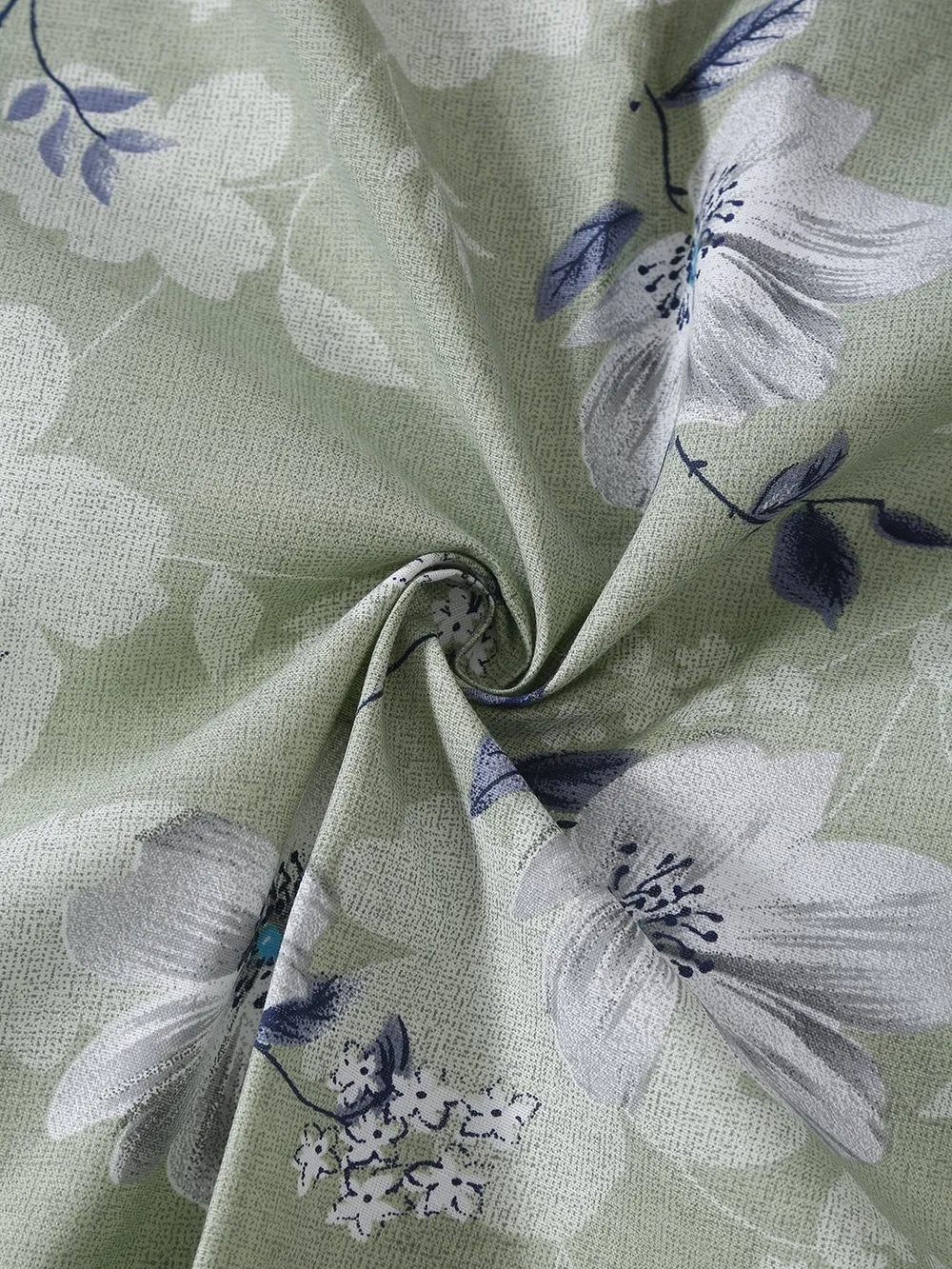Swayam Sparkle Green Floral Fitted Double Bedsheet