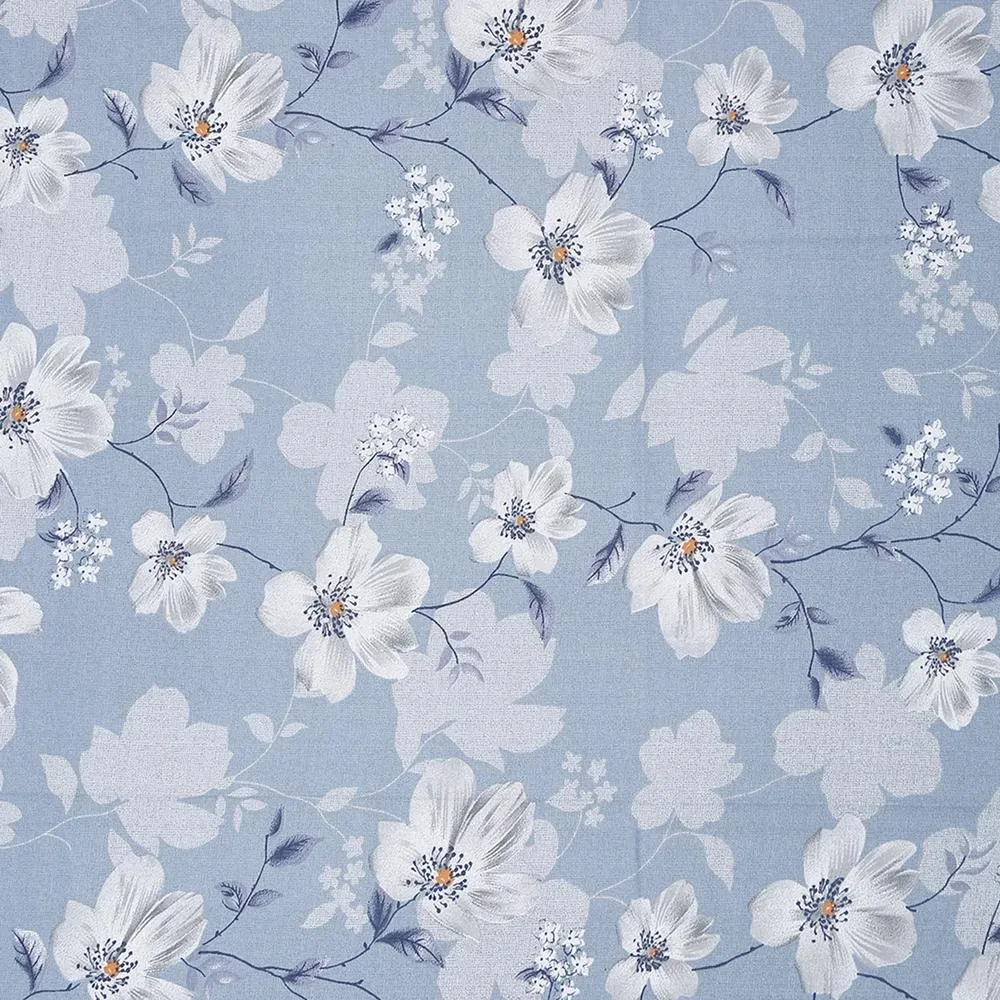 Swayam Sparkle Light blue Floral Double Bedsheet Double Bedsheet (90 x 100 Inches)