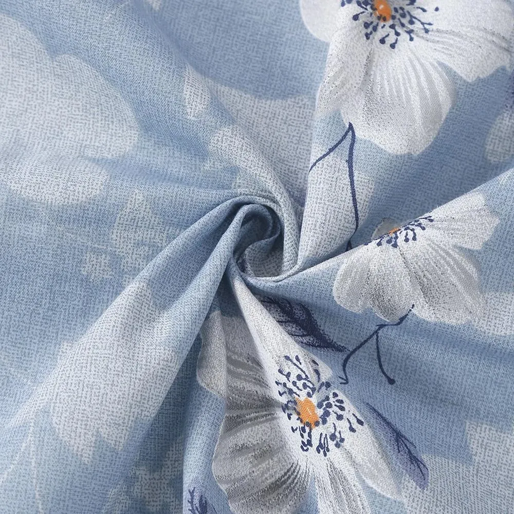 Swayam Sparkle Light blue Floral Double Bedsheet Double Bedsheet (90 x 100 Inches)