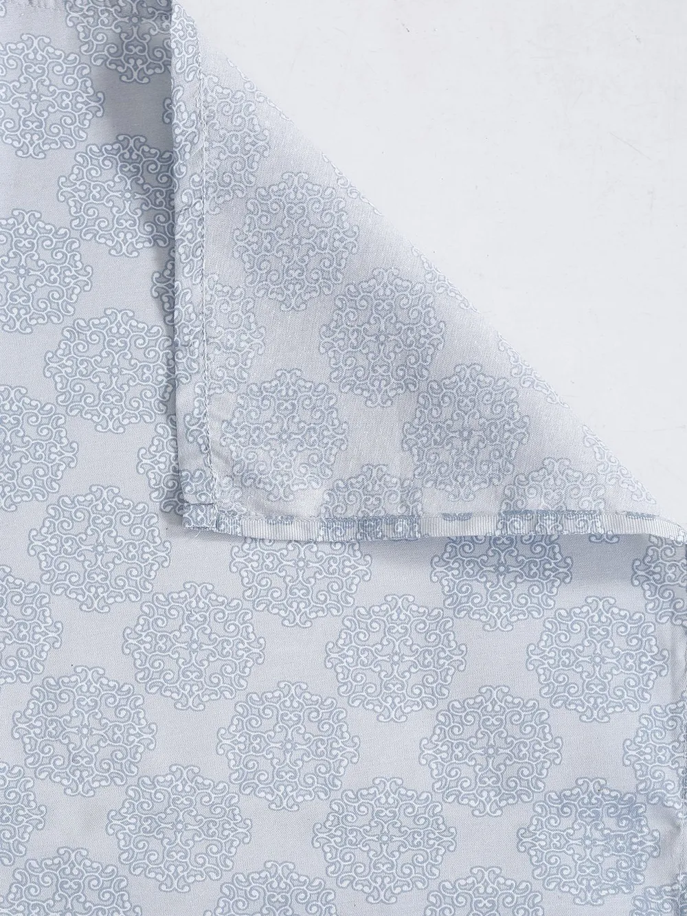 Swayam Sparkle Light blue Floral Fitted Double Bedsheet