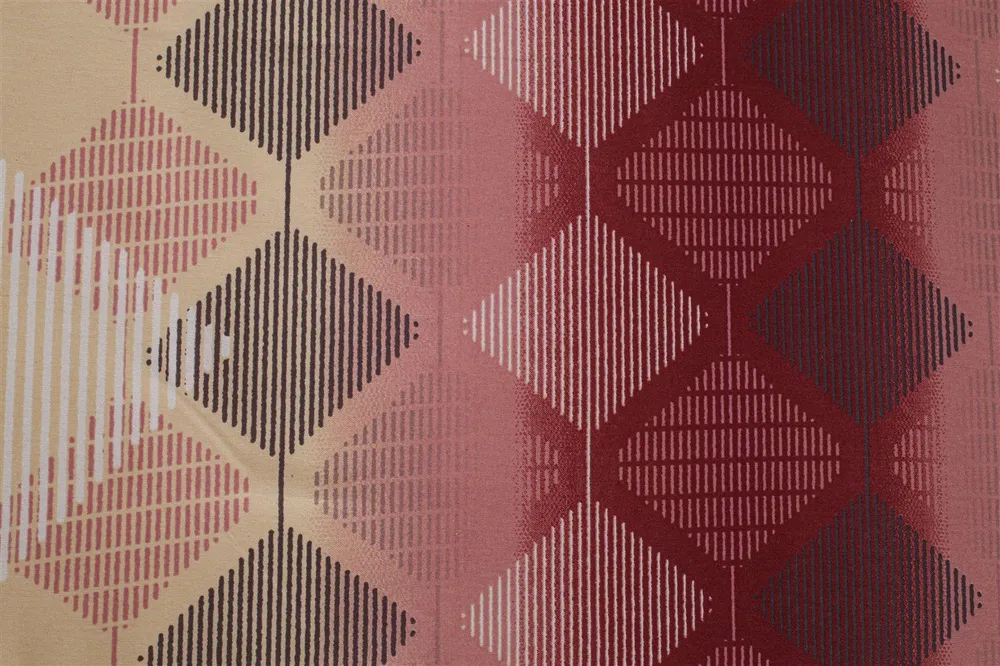 Swayam Sparkle Maroon Geometric Fitted Double Bedsheet