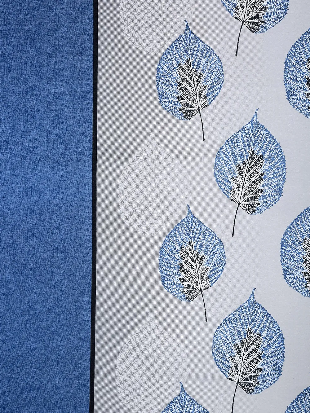 Swayam Sparkle Middle Blue Floral Pure Cotton Fitted Double Bedsheet