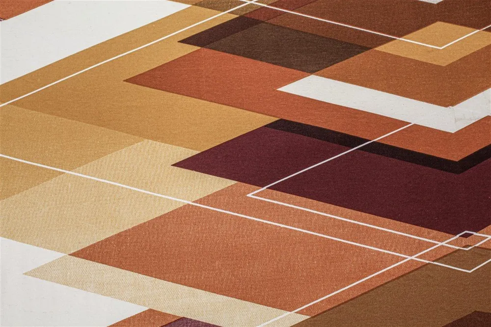 Swayam Sparkle Orange Geometric Print Pure Cotton Double Bedsheet Double Bedsheet (90 x 100 Inches)