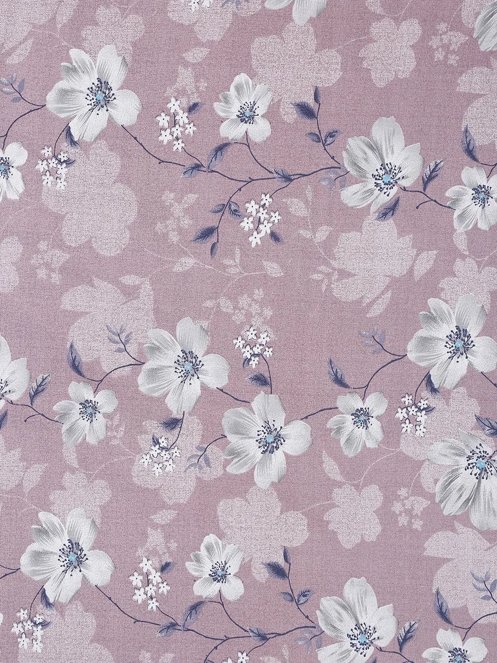 Swayam Sparkle Purple Floral Fitted Double Bedsheet