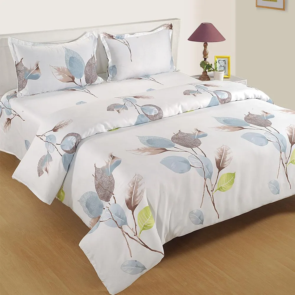 Swayam Spring Leaf Print Zinnia Bedding Set