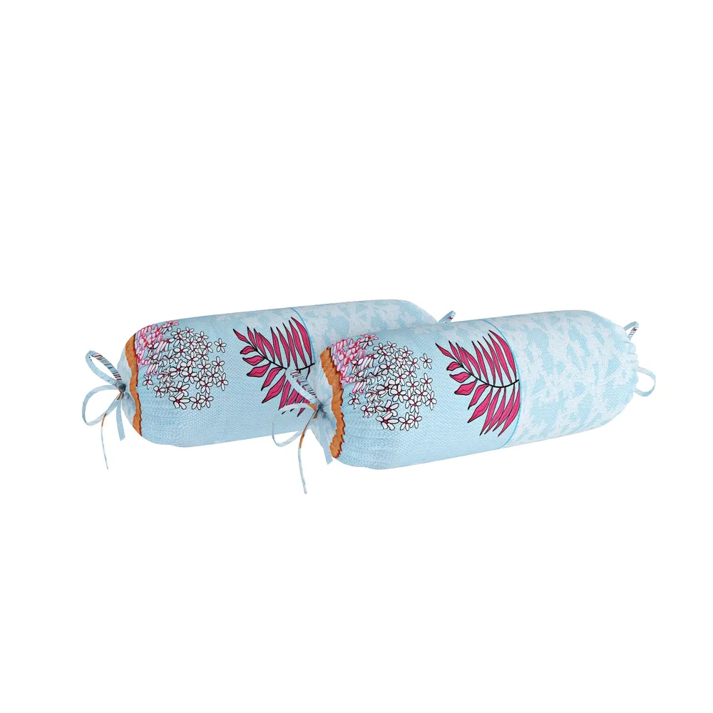 Swayam Veda 100% Pure Cotton Light Blue, Floral Print Diwan Set, Pack of 6