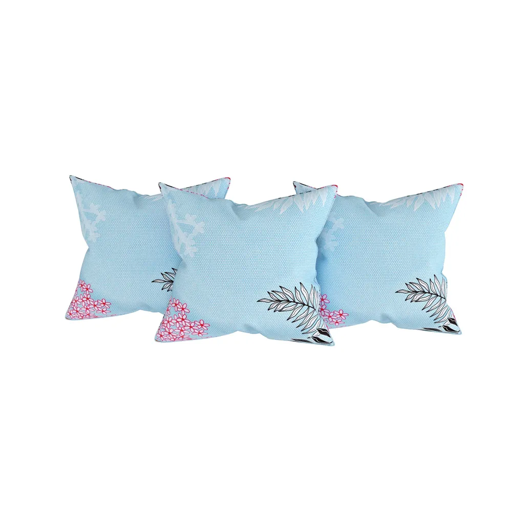 Swayam Veda 100% Pure Cotton Light Blue, Floral Print Diwan Set, Pack of 6