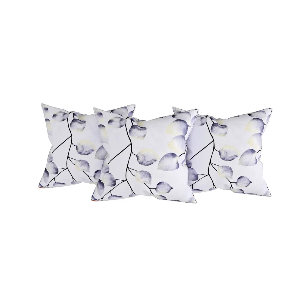 Swayam Veda 100% Pure Cotton Purple&  White Blooming Floral Print Diwan Set, Pack of 6