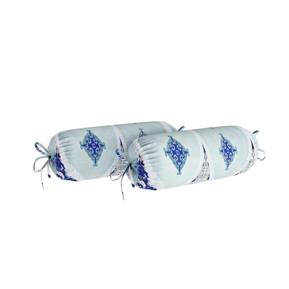 Swayam Veda 100% Pure Cotton Turqoise Blue Ethnic Motif Diwan Set, Pack of 6