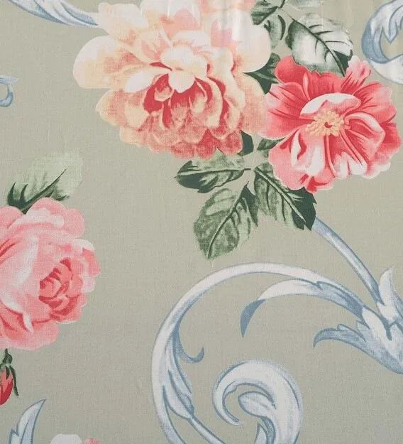 Swayam Veda Floral Grey & Peach Single Bedsheet