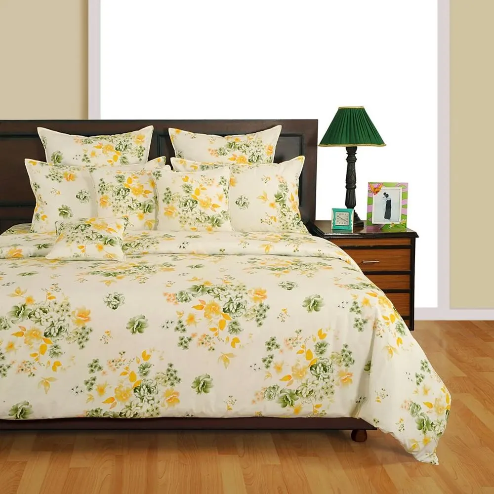 Swayam Veda Floral Off-White Double Bed Set of 4