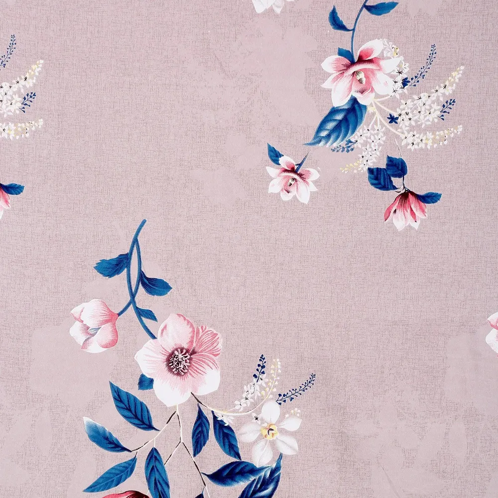 Swayam Wild Pink &amp; Blue Flora Blended Cotton Double Bed Comforter