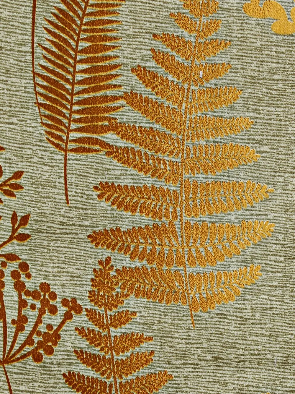 Swayam Zinnia 100% Pure  Cotton Mustard Assymetrical Leaf Print Diwan Set, Pack Of 6