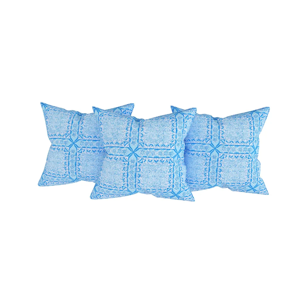 Swayam Zinnia 100% Pure Cotton Sky Blue Floral Print  Diwan Set, Pack of 6