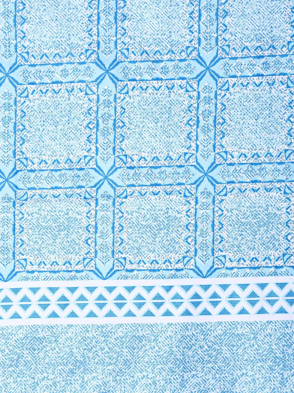 Swayam Zinnia 100% Pure Cotton Sky Blue Floral Print  Diwan Set, Pack of 6