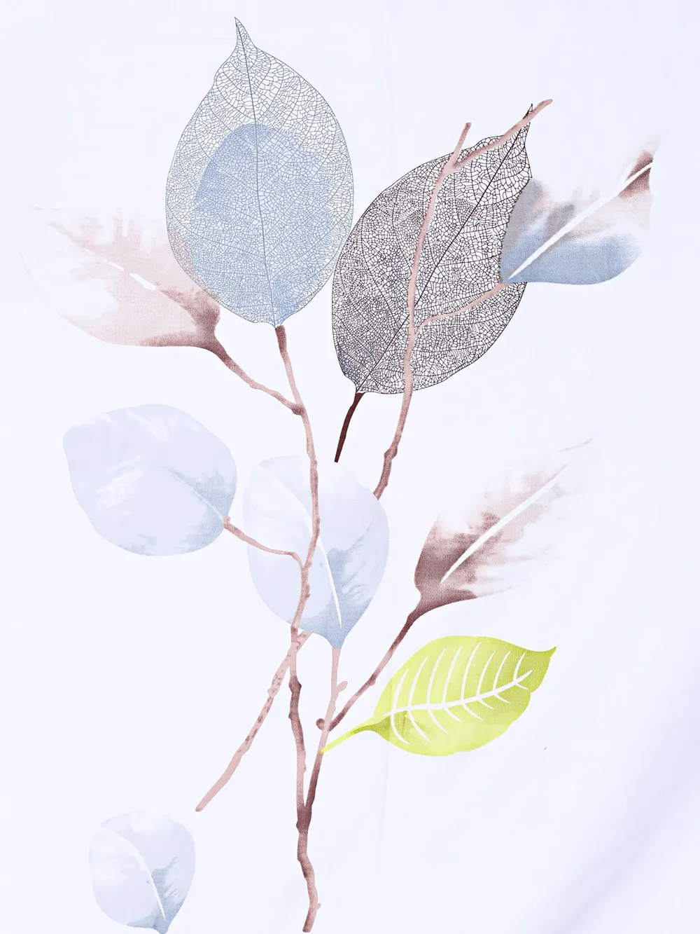 Swayam Zinnia 100% Pure Cotton White& Green  Floral Print Diwan Set, Pack of 6