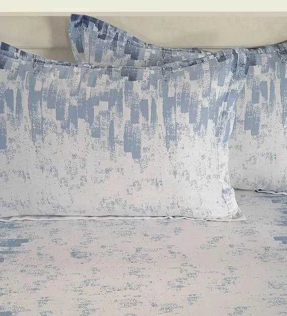 Swayam Zinnia Grey Abstract Cotton Single Bed sheet