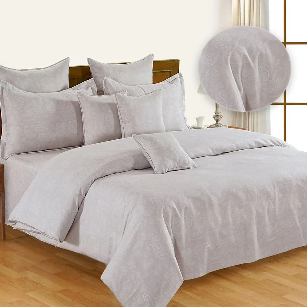 Swayam Zinnia Grey Ethnic Cotton Double Bedsheet Double Bedsheet