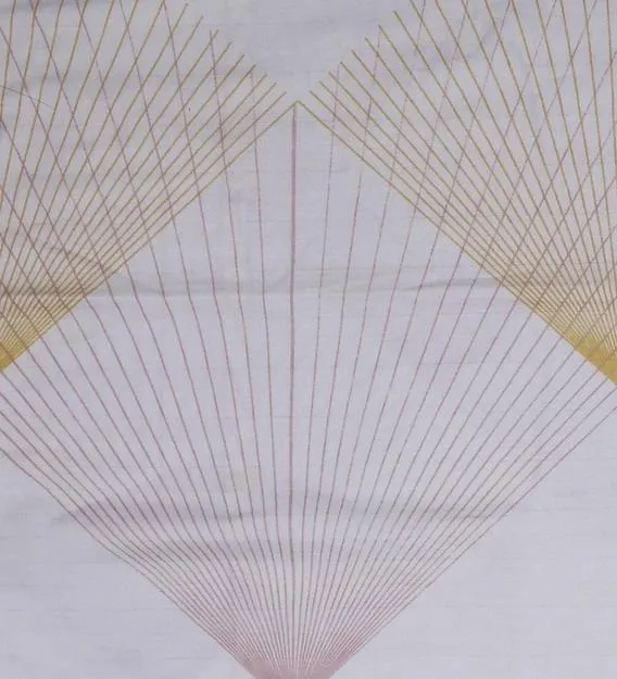 Swayam Zinnia Off White & Burgundy Geometric Cotton Double Bedsheet Double Bedsheet