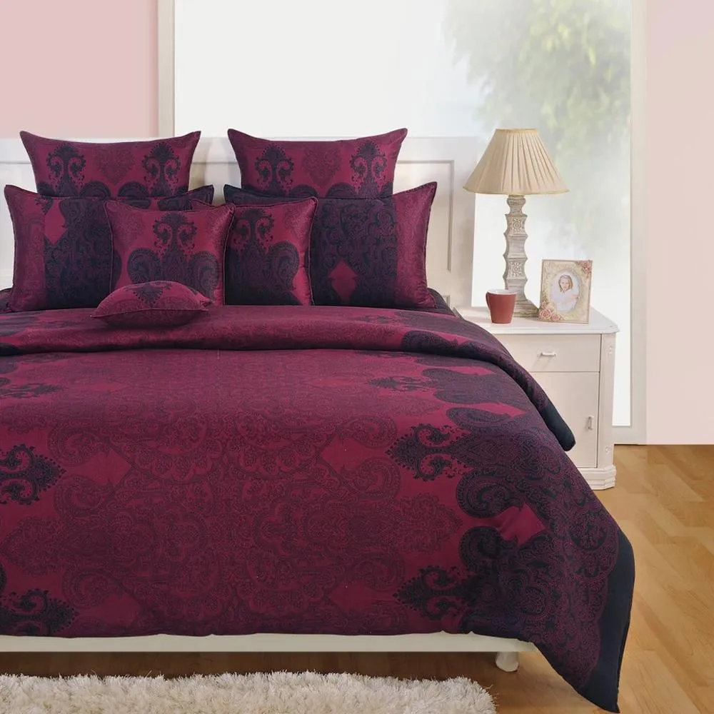 Swayam Zinnia Pink & Blue Motifs Cotton Single Bed Sheet