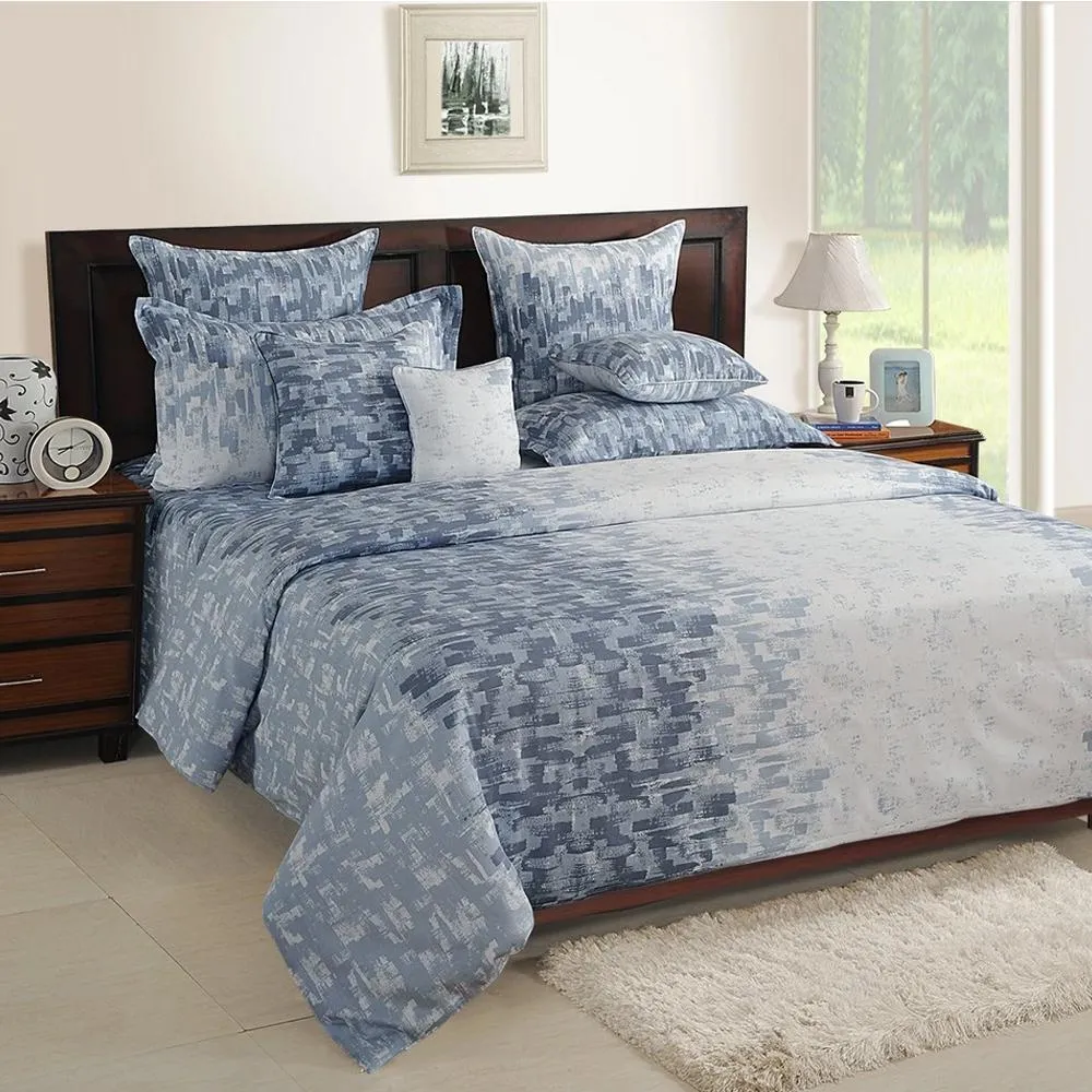 Swayam Zinnia Turquoise Floral Cotton Double Bedsheet Double Bedsheet