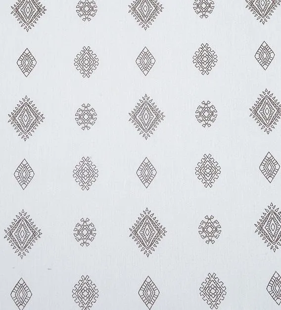 Swayam Zinnia White &amp; Brown Motif Printed Double Bed Set of 4