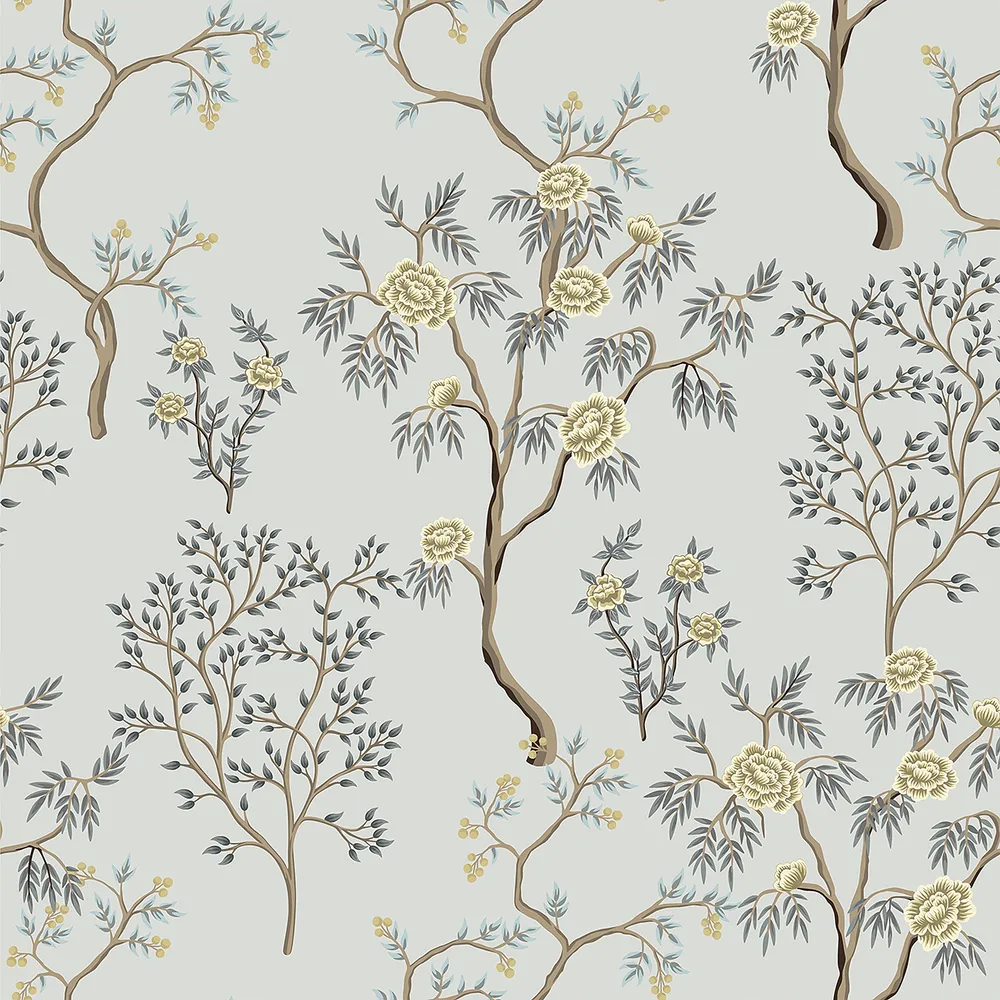 Swaying Branches Light Green Premium Quality Wallpaper