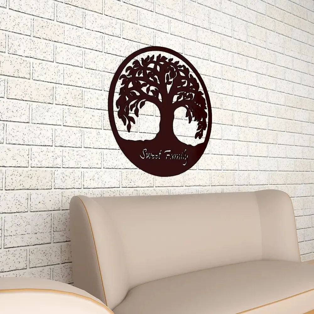 Sweet Family Tree Design Wooden Wall Hanging, Living Room Wooden Wall Decoration Medium(15 inch X 15 inch)
