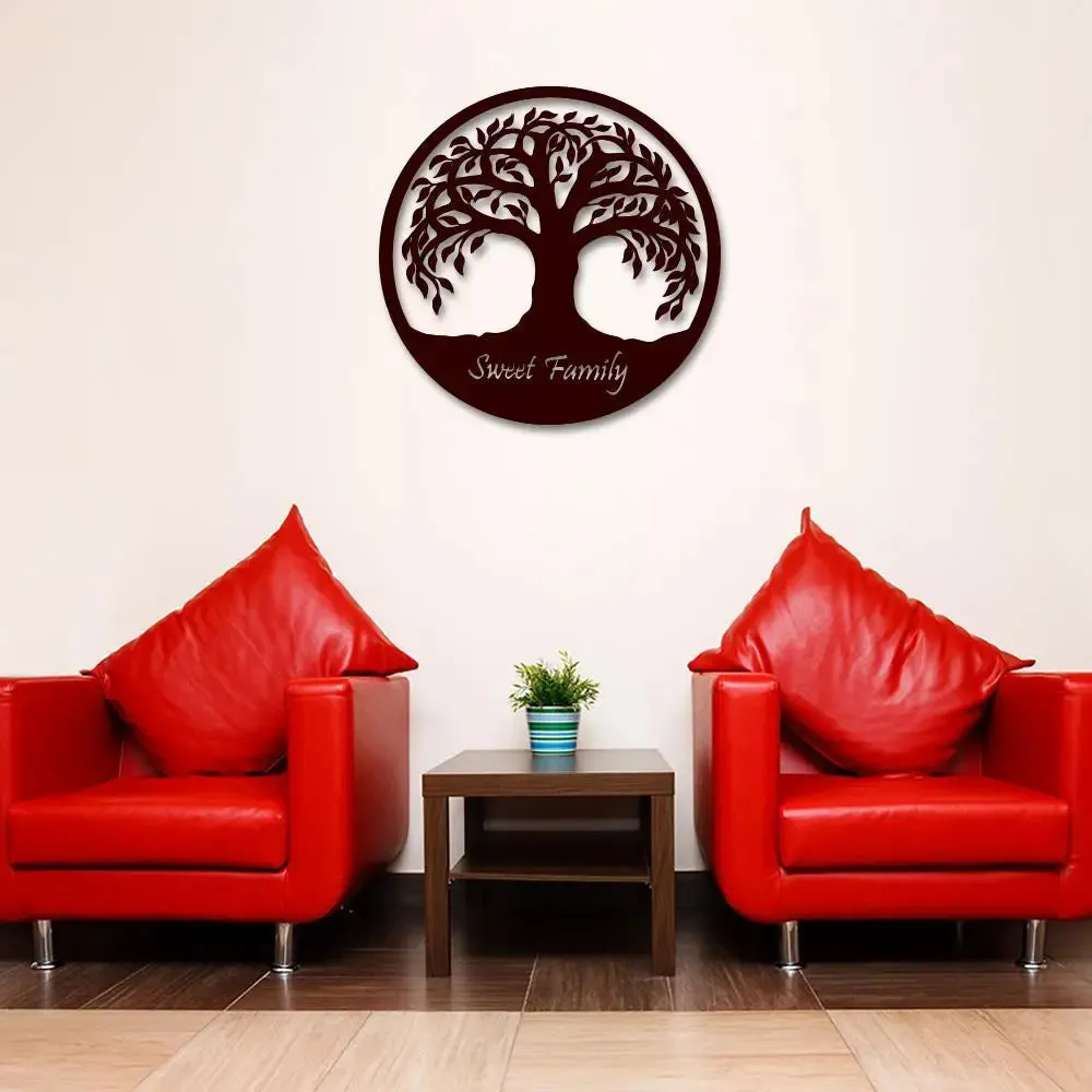Sweet Family Tree Design Wooden Wall Hanging, Living Room Wooden Wall Decoration Medium(15 inch X 15 inch)