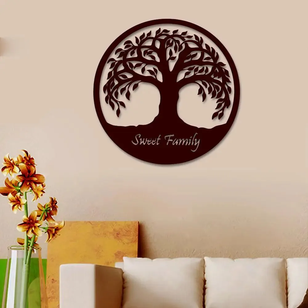 Sweet Family Tree Design Wooden Wall Hanging, Living Room Wooden Wall Decoration Medium(15 inch X 15 inch)