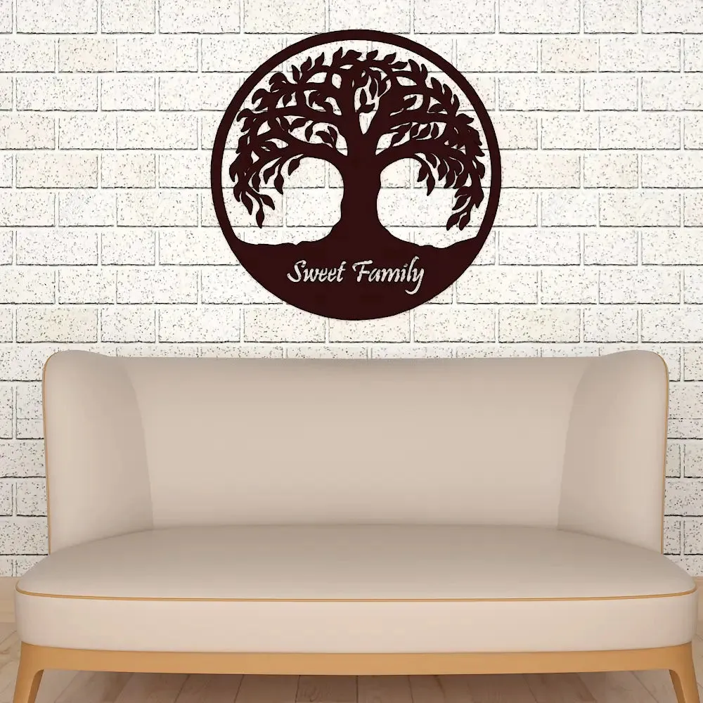 Sweet Family Tree Design Wooden Wall Hanging, Living Room Wooden Wall Decoration Medium(15 inch X 15 inch)