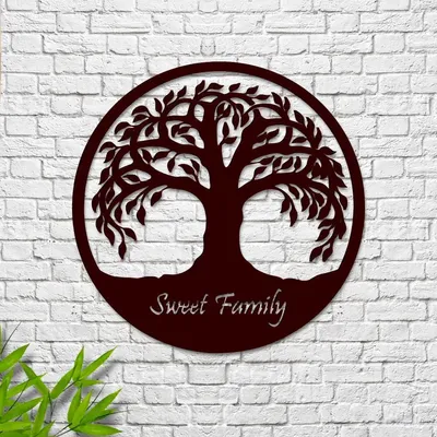 Sweet Family Tree Design Wooden Wall Hanging, Living Room Wooden Wall Decoration